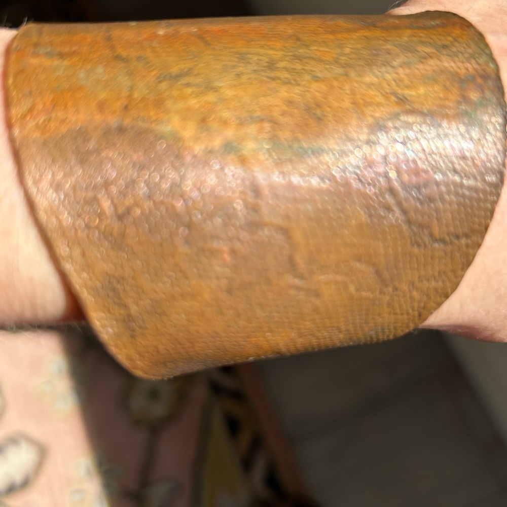 Festival! Unique Copper Cuff - Snakeskin Embossed